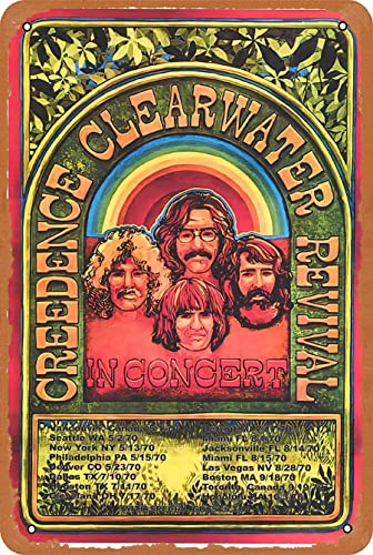 Metallschild, Vintage-Küchenschild, Wanddekoration, lustige Blechschilder, Bar-Dekorationen, Kunstposter, 20,3 x 30,5 cm, Creedence Clearwater Revival von ASIOADWNA