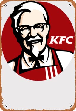 Metallschild – Kentucky Fried Chicken Logo Retro Hipster Geschenk Fan Poster Bar Wanddekoration 20,3 x 30,5 cm von ASIOADWNA