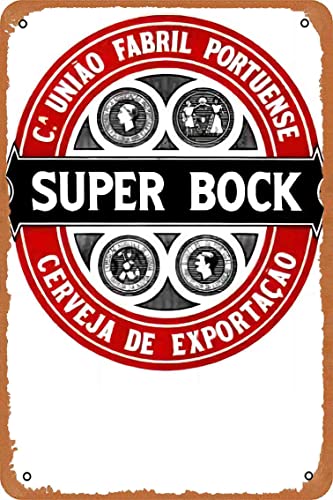 Metallschild – Super Bock Portugesisches Bierschild Poster Bar Wanddekoration 20,3 x 30,5 cm von ASIOADWNA