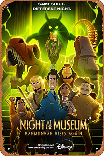 Night At The Museum Kahmunrah Rises Again (Joshua Bassett, Gillian Jacobs) Filmposter Blechschild Film Kino Theater 20,3 x 30,5 cm – Vintage-Blechschild für Zuhause, Bar, Pub, Garage, Dekoration von ASIOADWNA