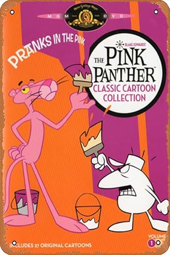 Poster Metall Wand Blechschild The Pink Panther Show Celebrity Poster TV Movie Poster Retro Geschenk Karaoke Man Cave Bars Cafes Decor Vintage Art Decorations Metallschilder 20,3 x 30,5 cm von ASIOADWNA
