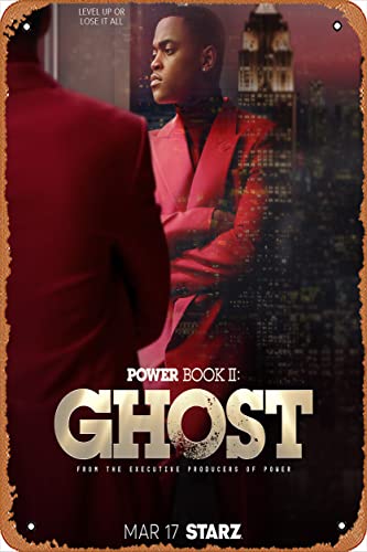 Power Book II: Ghost (Michael Rainey Jr, Tariq St. Patrick) TV-Poster Blechschild Film Kino Theater 20,3 x 30,5 cm – Vintage-Blechschild für Zuhause, Bar, Pub, Garage, Dekoration, Geschenke von ASIOADWNA