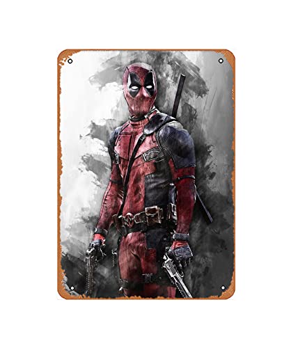 Retro Blechschild Filmtickets Deadpool Druck Deadpool Wandkunst Vintage Blechschild Küche Garage Mann Höhle Wanddekoration Lustiges Karaoke Geschenk Bar TV Drama Dekorationen Kunst Poster 20.3x30.5 cm von ASIOADWNA