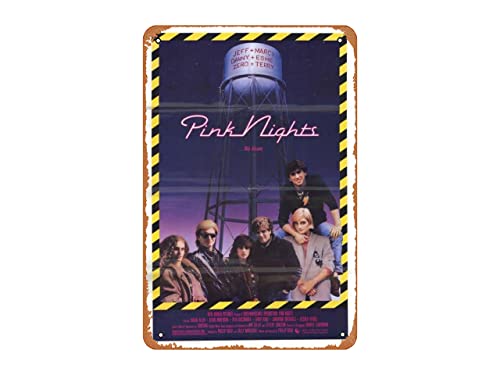 Retro-Blechschild Filmtickets Movih7624 Pink Nights Movie Vintage Blechschild Küche Garage Man Cave Wanddekoration Lustiges Karaoke Geschenk Bar TV Drama Dekorationen Kunstposter 20,3 x 30,5 cm von ASIOADWNA