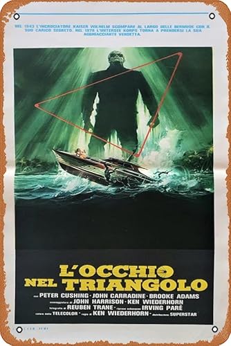 Retro-Filmposter Shock Waves (L'Occhio Nel Triangolo) 1979 1. italienische Veröffentlichung, Blechschild, Vintage-Stil, klassisches altes Filmposter, Metallschild, TV-Bar, Geschenk, Karaoke, Musikclub von ASIOADWNA