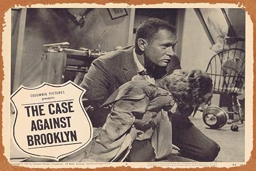 Retro-Filmposter "The Case Against Brooklyn" Lobby-Karte 6 Darren McGavin Crooked Cops Vintage Metall Blechschild Old TV Film Poster Geschenk Karaoke Bar Pub Club Dekorative Wandplatten Männerhöhle von ASIOADWNA