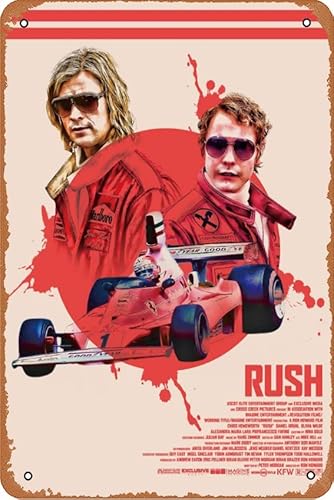 Rush (2023) Filmposter Retro Metall-Blechschild Wandkunst Metall-Blechschild Höhle Bar Club Metall-Blechschild 20,3 x 30,5 cm von ASIOADWNA