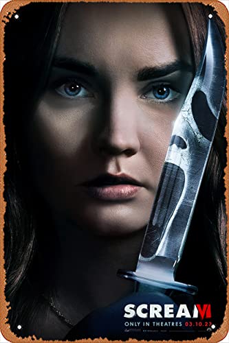 Scream 6 (Liana Liberato, Quinn Bailey) Filmposter Blechschild Film Kino Theater 20,3 x 30,5 cm – Vintage-Blechschild für Zuhause, Bar, Pub, Garage, Dekoration, Geschenke von ASIOADWNA
