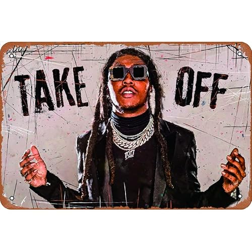 Takeoff Hip Hop Poster 20,3 x 30,5 cm – Vintage-Metall-Blechschild für Zuhause, Bar, Kneipe, Garage, Dekoration, Geschenke von ASIOADWNA