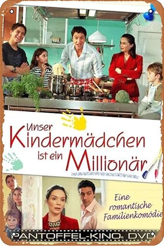 Unser Kindermadchen ist ein Millionar Filmposter, Retro-Blechschild, Wandkunst, Metall-Blechschild, Höhle, Bar, Club, Metall-Blechschild, 20,3 x 30,5 cm von ASIOADWNA
