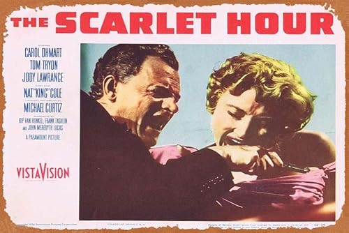 Vintage-Filmposter Blechschild The Scarlet Hour Lobby-Karte 5 Michael Curtiz Film Noir Retro des klassischen alten Filmplakats Metallschild TV Bar Wand Club Restaurant Männerhöhle Wanddekoration 20,3 von ASIOADWNA