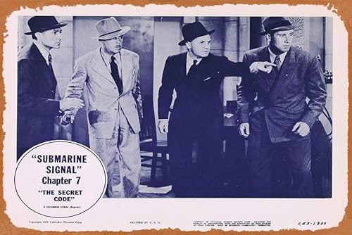 Vintage-Filmposter Blechschild "The Secret Code", originelle Lobby-Karte 5, Kapitel 7, Columbia-Serie, 1953r, Retro-Stil, klassisches altes Filmposter, Metallschild, Fernseher, Bar, Wand, Club von ASIOADWNA