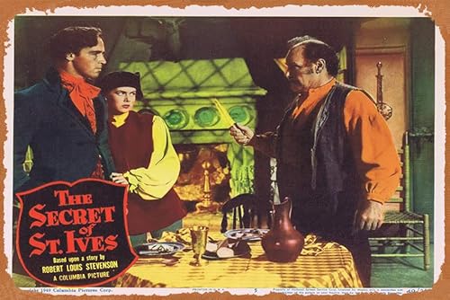 Vintage-Filmposter Blechschild "The Secret of St. Ives" Original US-Lobby-Karte 5 Richard Ney Vanessa Brown Retro von klassischem altem Filmposter Metallschild TV Bar Wand Club Restaurant Männerhöhle von ASIOADWNA