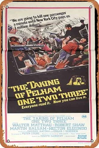 Vintage-Filmposter Blechschild "The Take of Pelham One Two Three" Original Daybill Filmposter Robert Shaw Retro von Classic Old Film Poster Metallschild TV Bar Wand Club Restaurant Man Cave Wall von ASIOADWNA