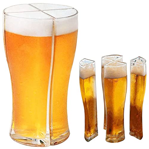 ASIORI Bierkrug-Set, 4-in-1 kreatives Acryl-Bierglas, lustiger Partyspender, transparenter Bierglasbecher, personalisierte Trinkutensilien for Männer und Frauen – großes Set von ASIORI