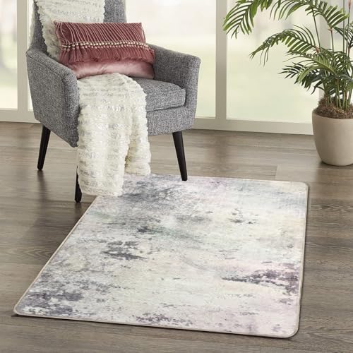 ASIinnsy Teppich Wohnzimmer Kurzflor Abstrakt Teppiche für Wohnzimmer Schlafzimmer Esszimmer rutschfest Weich Modern Teppich Groß (Grau/Multi, 80 x 120 cm) von ASIinnsy