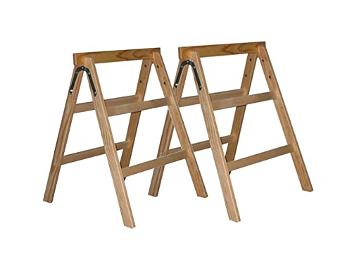 2er Set Massiver Holz-Arbeitsbock oder Tapezierbock 2-sprossig - Sägebock - Klappbock - Montagebock - Arbeitsbock - Tapezierbock - Unterstellbock - Stützbock von ASKON
