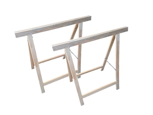 2er Set einfacher standard Holz-Arbeitsbock oder Tapezierbock 2-sprossig - Sägebock - Klappbock - Montagebock - Arbeitsbock - Tapezierbock - Unterstellbock - Stützbock von ASKON