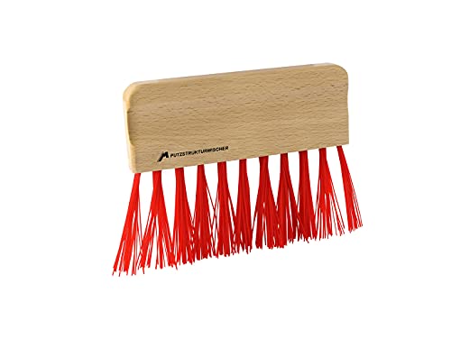 Putzstrukturwischer - Malerbedarf - Strukturwischer mit roter PET Besteckung und lackiertem Holzkörper - 20cm - Für kreative Putztechniken - Besenstrichtechnik Putzstrukturwischer - Malerbedarf - Strukturwischer mit roter PET Besteckung und lackiertem Holzkörper - 20cm - Für kreative Putztechniken - Besenstrichtechnik von ASKON