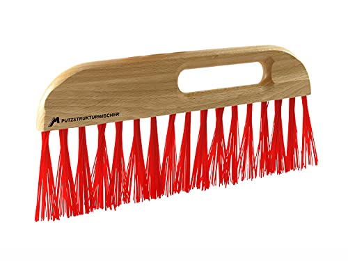 Putzstrukturwischer - Malerbedarf - Strukturwischer mit roter PET Besteckung und lackiertem Holzkörper - 30cm - mit Griffloch - Für kreative Putztechniken - Besenstrichtechnik Putzstrukturwischer - Malerbedarf - Strukturwischer mit roter PET Besteckung und lackiertem Holzkörper - 30cm - mit Griffloch - Für kreative Putztechniken - Besenstrichtechnik von ASKON