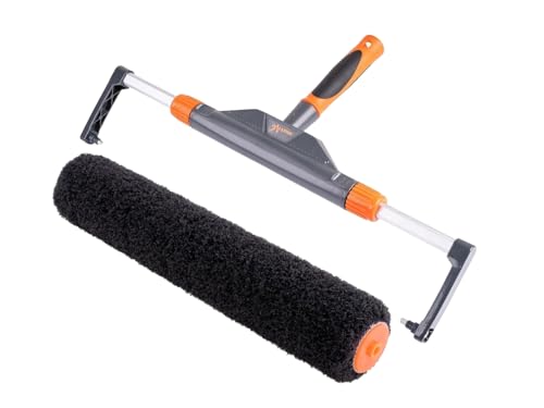 Set - Spezialwalze für Spachtelmasse - zum Auftragen von Spachtelmasse und Rollputz, Spritzputz, Rollspachtel und Trockenputzmischungen - mit Bügel für Teleskopstiel - 40cm - extra breit von ASKON