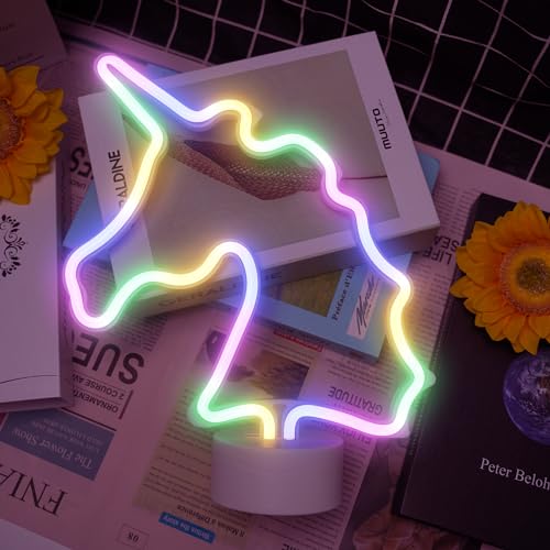 Einhorn-LED-Lichtschild – Wanddekoration, Nachtlicht, USB/Neon, batteriebetrieben, Geburtstagsgeschenk, Party, Kinder, Wohnzimmer-Dekoration von ASLANKA