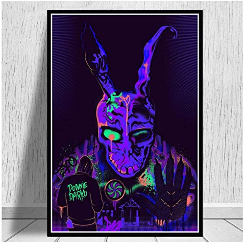 ASLKUYT Retro Characer Donnie Darko Horror Schwarzlicht Film Malerei Poster Wandkunst Bild Drucke Leinwand Living Home Room Decor-50x70 cm Kein Rahmen von ASLKUYT