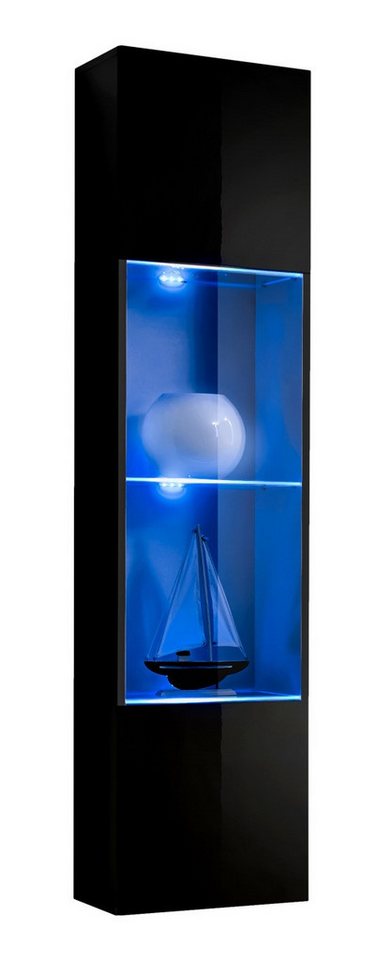 ASM-Moebel Hängevitrine Hängevitrine Glasvitrine FLY I Hochglanz Led Push-Click 12 Varianten Hochglanzfronten Led Beleuchtung und Push-Click System von ASM-Moebel