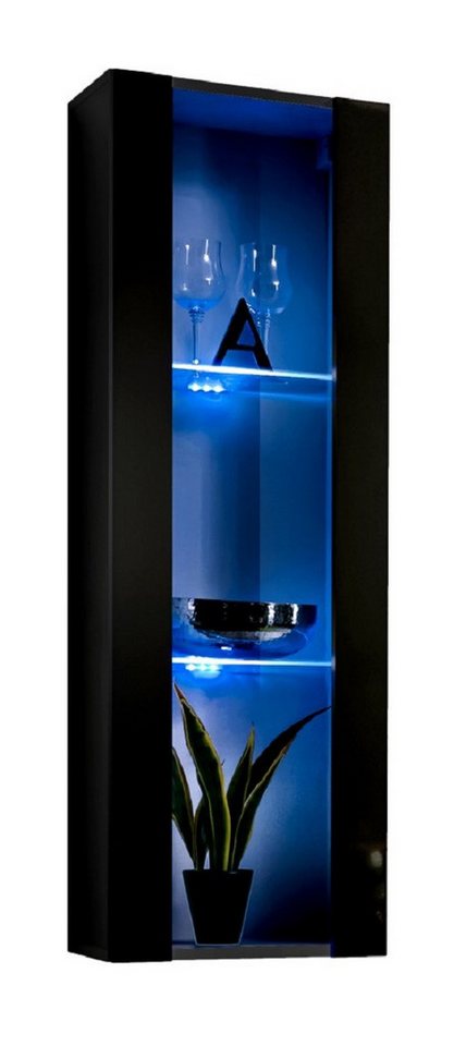 ASM-Moebel Hängevitrine Hängevitrine Glasvitrine FLY II Hochglanz Led Push-Click 12 Varianten Hochglanzfronten Led Beleuchtung und Push-Click System von ASM-Moebel