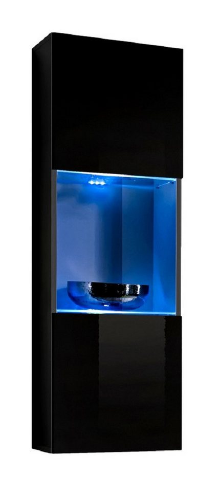 ASM-Moebel Hängevitrine Hängevitrine Glasvitrine FLY II Hochglanz Led Push-Click 12 Varianten Hochglanzfronten Led Beleuchtung und Push-Click System von ASM-Moebel