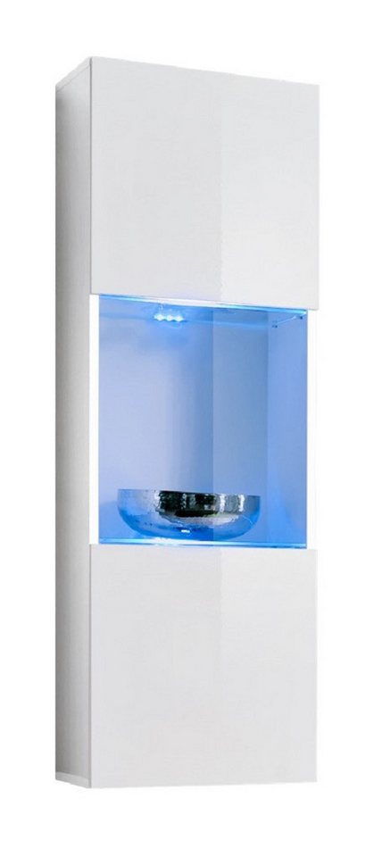 ASM-Moebel Hängevitrine Hängevitrine Glasvitrine FLY II Hochglanz Led Push-Click 12 Varianten Hochglanzfronten Led Beleuchtung und Push-Click System von ASM-Moebel