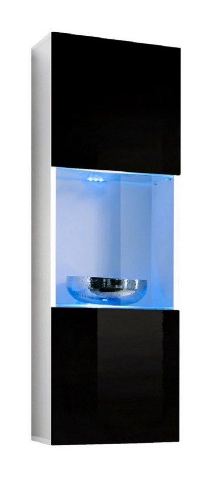 ASM-Moebel Hängevitrine Hängevitrine Glasvitrine FLY II Hochglanz Led Push-Click 12 Varianten Hochglanzfronten Led Beleuchtung und Push-Click System von ASM-Moebel