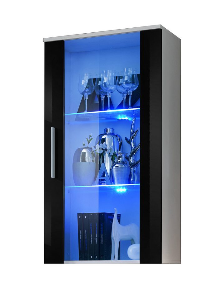 ASM-Moebel Hängevitrine Vitrine Glasvitrine NEO II mit Hochglanzfronten und Led Beleuchtung Mit Hochglanzfronten und Led Beleuchtung von ASM-Moebel
