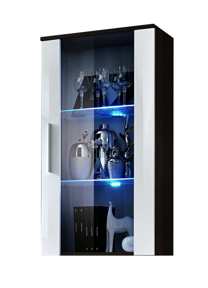 ASM-Moebel Hängevitrine Vitrine Glasvitrine NEO II mit Hochglanzfronten und Led Beleuchtung Mit Hochglanzfronten und Led Beleuchtung von ASM-Moebel