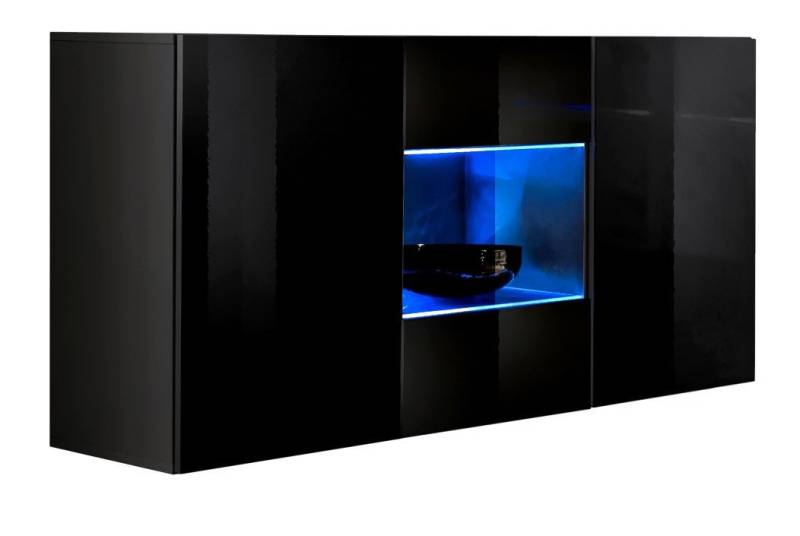 ASM-Moebel Kommode Kommode FLY mit Hochglanzfronten Push-Click und Led Beleuchtung, Mit Hochglanzfronten, Push-Click System und Led Beleuchtung von ASM-Moebel