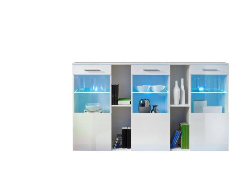 ASM-Moebel Kommode Kommode SB DORADE mit Hochglanz Fronten und LED Beleuchtung, Mit Hochglanzfronten und Led Beleuchtung von ASM-Moebel