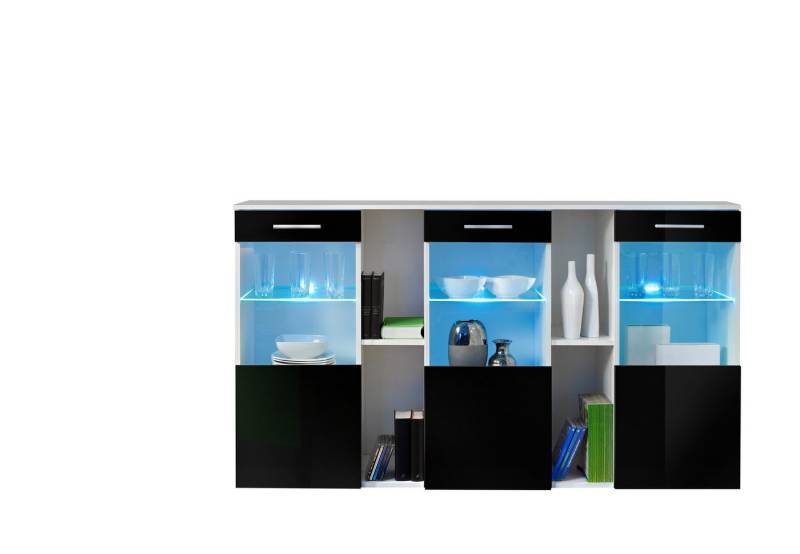 ASM-Moebel Kommode Kommode SB DORADE mit Hochglanz Fronten und LED Beleuchtung, Mit Hochglanzfronten und Led Beleuchtung von ASM-Moebel