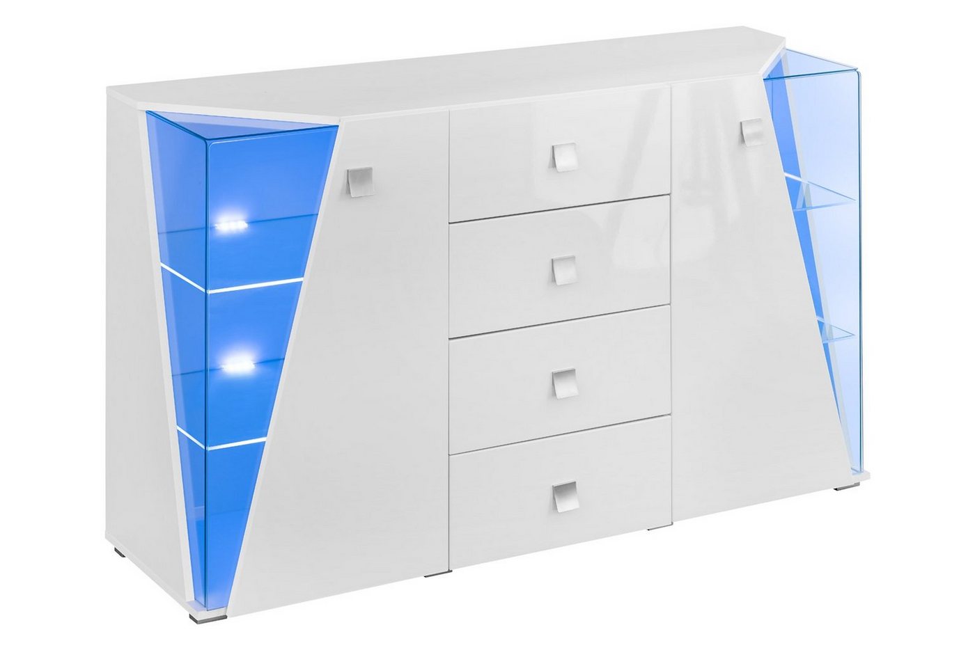 ASM-Moebel Kommode Kommode Sideboard EDGE mit LED Beleuchtung und Hochglanzfronten von ASM-Moebel