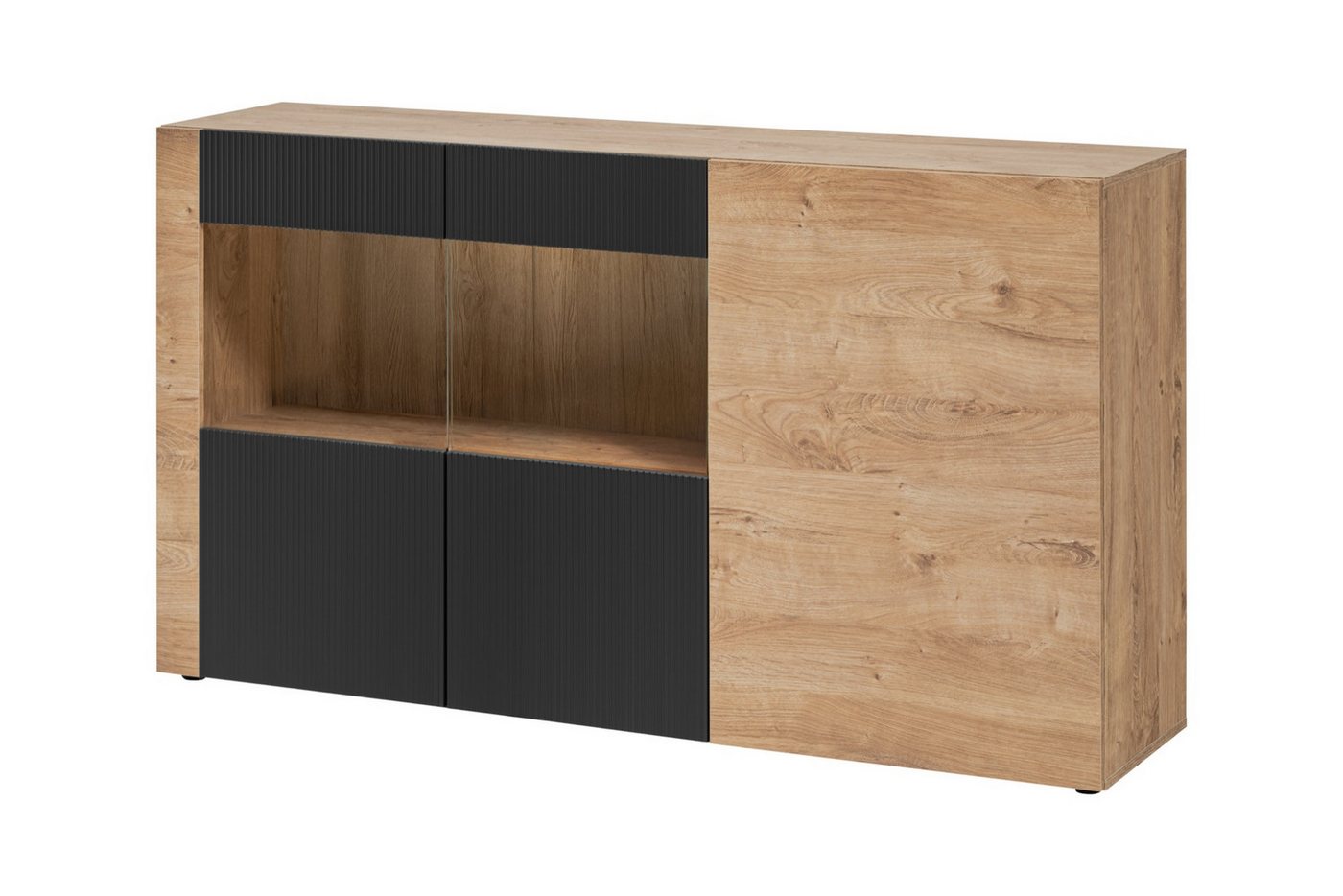 ASM-Moebel Kommode Sideboard Kommode ARON mit Rillenfront Led und Push-Click System, Mit Led Beleuchtung und Push-Click System. ASM-Moebel Kommode Sideboard Kommode ARON mit Rillenfront Led und Push-Click System, Mit Led Beleuchtung und Push-Click System. von ASM-Moebel