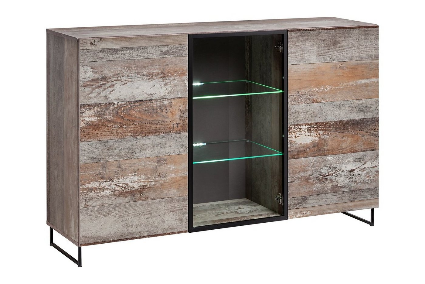 ASM-Moebel Kommode Sideboard Kommode PLANK mit LED Beleuchtung und Push-Click System, Mit Led Beleuchtung und Push-Click System von ASM-Moebel