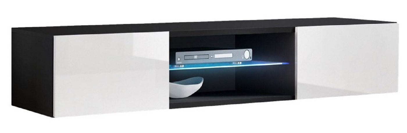 ASM-Moebel TV-Schrank TV Tisch Fly T33 mit Hochglanzfronten Push-Click und Led Beleuchtung Mit Hochglanzfronten, Push-Click System und Led Beleuchtung von ASM-Moebel