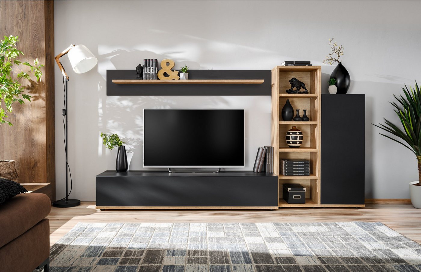 ASM-Moebel Wohnwand Anbauwand Wohnwand Schrankwand SILK III mit Push - Click System, Mit Push-Click System ASM-Moebel Wohnwand Anbauwand Wohnwand Schrankwand SILK III mit Push - Click System, Mit Push-Click System von ASM-Moebel