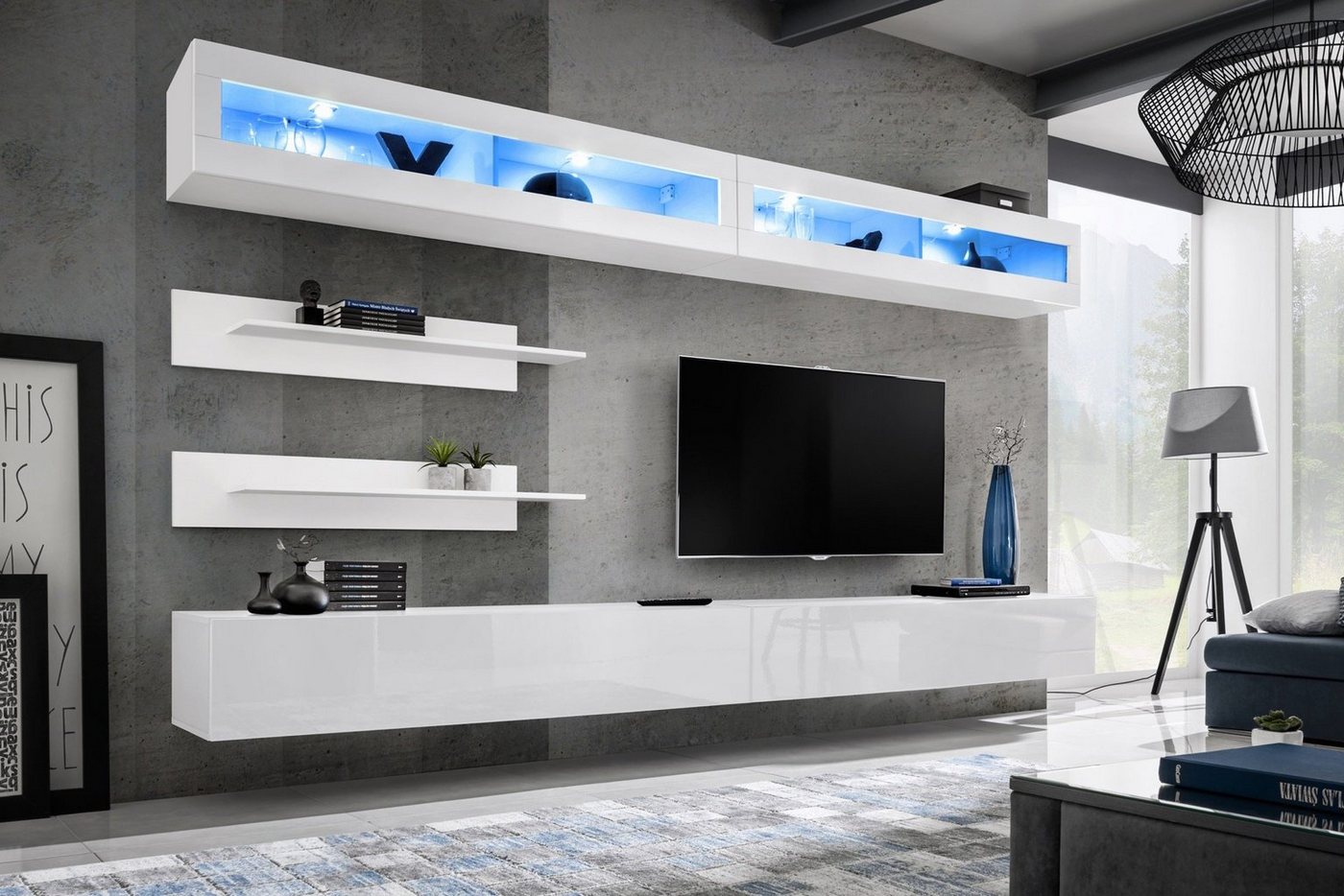 ASM-Moebel Wohnwand Wohnwand FLY I2 mit Hochglanz Push-Click System und Led, Led Beleuchtung, Push-Click System und Hochglanzfronten ASM-Moebel Wohnwand Wohnwand FLY I2 mit Hochglanz Push-Click System und Led, Led Beleuchtung, Push-Click System und Hochglanzfronten von ASM-Moebel