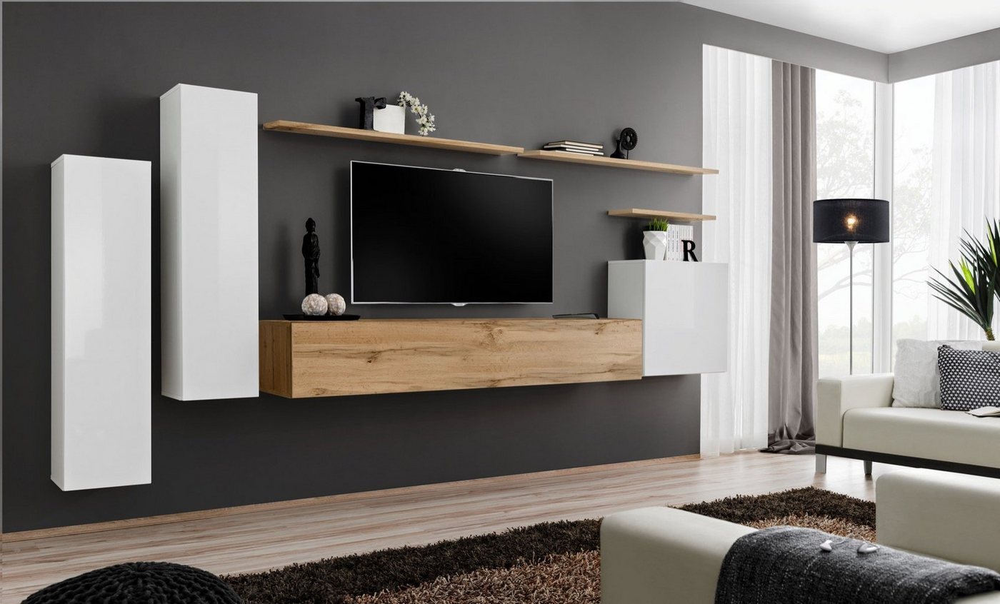 ASM-Moebel Wohnwand Wohnwand SWITCH I Wotan mit Hochglanzfronten und Push-Click System, Mit Hochglanzfronten und Push-Click System ASM-Moebel Wohnwand Wohnwand SWITCH I Wotan mit Hochglanzfronten und Push-Click System, Mit Hochglanzfronten und Push-Click System von ASM-Moebel