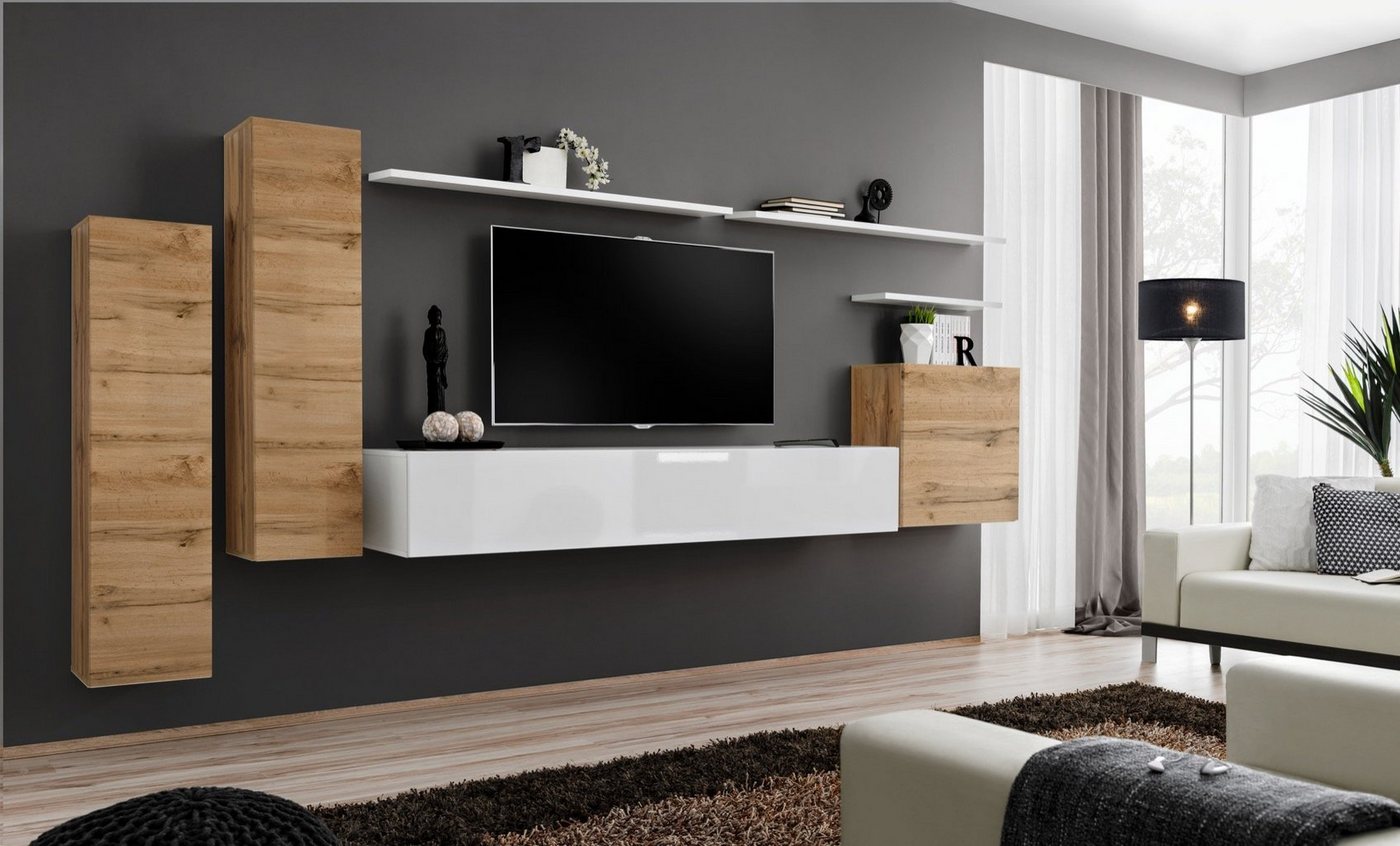 ASM-Moebel Wohnwand Wohnwand SWITCH II Wotan mit Hochglanzfronten und Push-Click System, Mit Hochglanzfronten und Push-Click System ASM-Moebel Wohnwand Wohnwand SWITCH II Wotan mit Hochglanzfronten und Push-Click System, Mit Hochglanzfronten und Push-Click System von ASM-Moebel