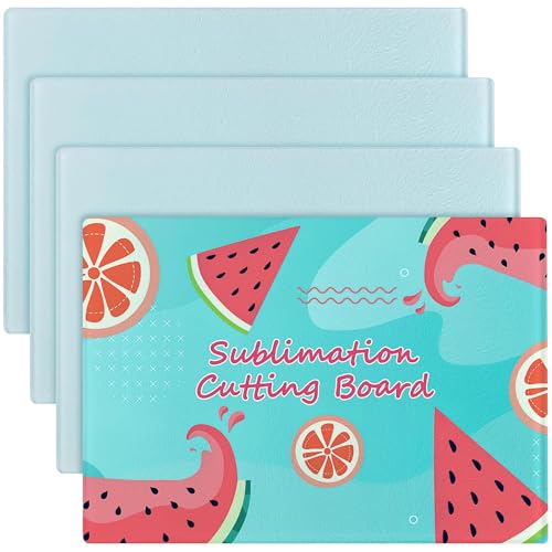 4 Stück Sublimationsschneidebrett aus gehärtetem Glas, 28 x 20 cm Sublimation Schneidebrett Rohlinge, transparent Glas hitzebeständig blanko Schneidebrett für Küchen, Heißpressmaschine von ASMIZ