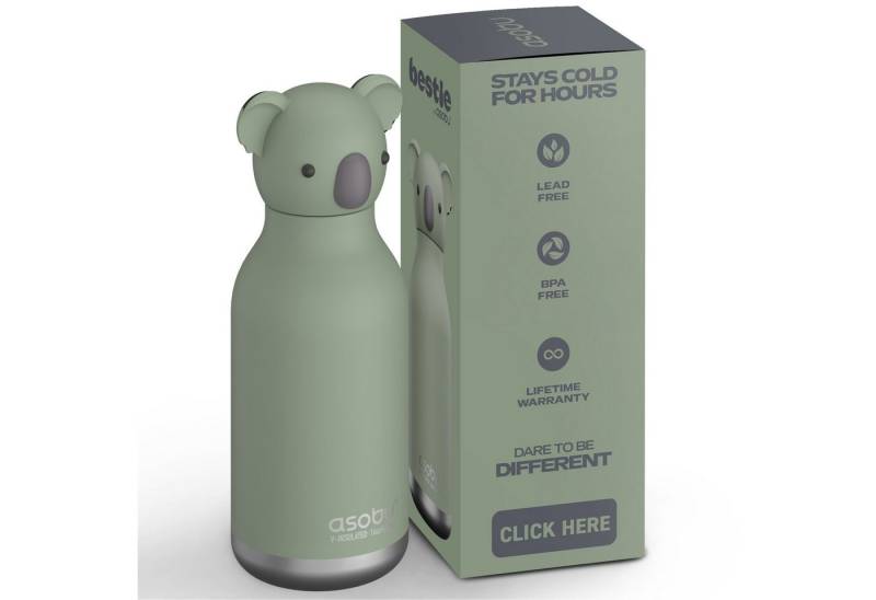 ASOBU Trinkflasche Asobu® Kindertrinkflasche BESTIE mit Strohhalm 460ml von ASOBU