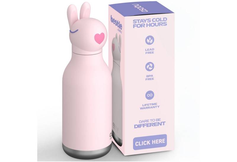 ASOBU Trinkflasche Asobu® Kindertrinkflasche BESTIE mit Strohhalm 460ml von ASOBU