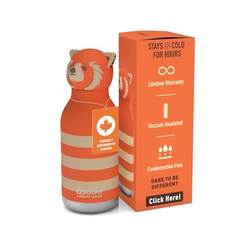 Asobu Bestie Kindertrinkflasche mit Strohhalm – Isolierte Edelstahlflasche 420ml mit rotem Pandakopf – Auslaufsicher & BPA-frei Asobu Bestie Kindertrinkflasche mit Strohhalm – Isolierte Edelstahlflasche 420ml mit rotem Pandakopf – Auslaufsicher & BPA-frei von ASOBU