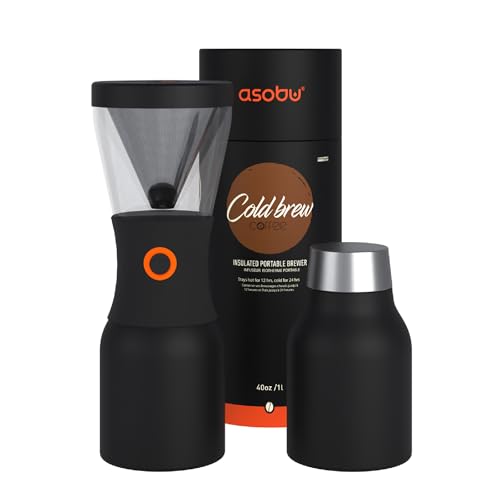 Asobu - Cold Brew Kaffeebereiter | Teebereiter to go mit Sieb schwarz, 50 von ASOBU